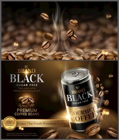 矢量咖啡饮品广告