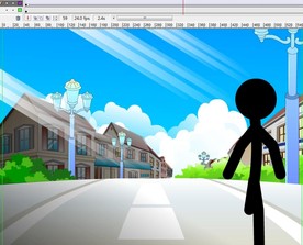 斜坡上面走下来的动画火柴人6秒