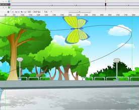 道路公路上面飞行的动画10秒
