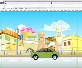 绿色保罗汽车大众在路上行驶6秒