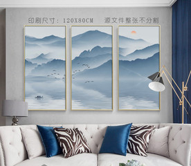 简约山水画 水墨画