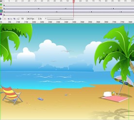 海鸥在海边飞翔和动态海水6秒