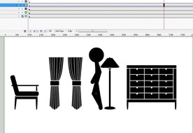 火柴人走进来坐在凳子上7秒