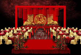 红金色中式婚礼仪式区