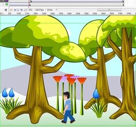 男孩在森林里面走路13秒