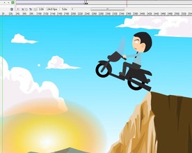 摩托车飞下悬崖7秒动画