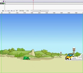 黄色汽车行驶引起灰尘6秒
