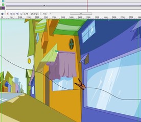 蝴蝶在街道上飞行动画15秒