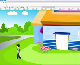 一个人物从房子里面走出来11秒