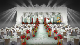 小清新浅绿色婚礼仪式区