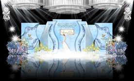 蓝色大理石纹婚礼主题效果图