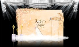 香槟色大理石主题婚礼舞台效果图