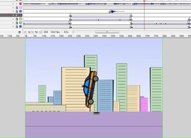 汽车撞到井盖失控事故16秒