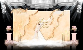 香槟色主题婚礼舞台效果图