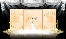 香槟色主题婚礼舞台效果图