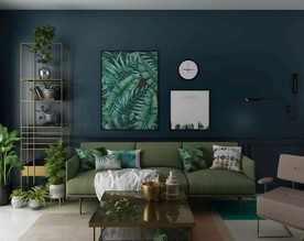 现代别景墙沙发茶几