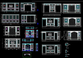 电视背景墙CAD图纸图库