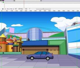 汽车经过停在路上8秒动画