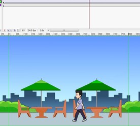 人物走路经过户外餐厅6秒