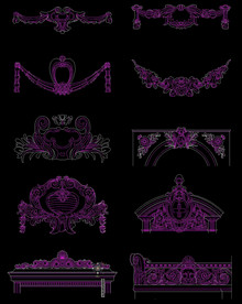 欧式窗套cad图块