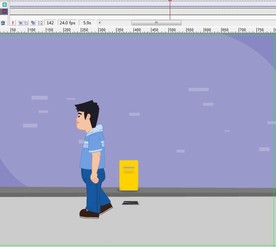 壮实男孩经过墙壁10秒动画