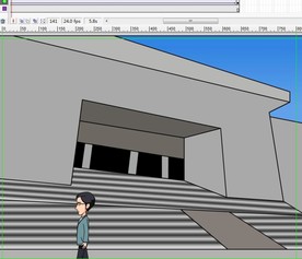 眼镜男走过大建筑动画9秒