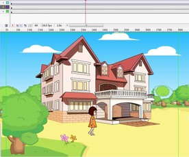 小女孩从大房子旁边走过7秒