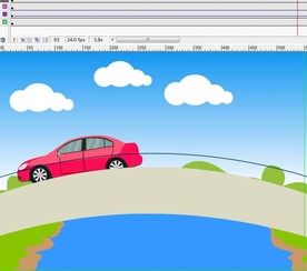 粉红色汽车过桥引导线6秒