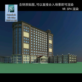 写字楼 现代办公楼 建筑模型图