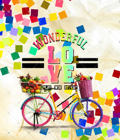 印花图案自行车