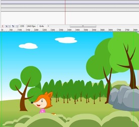 卡通小狐狸在森林走过10秒