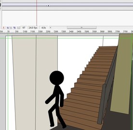 火柴人从楼梯走下来动画7秒