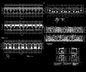 拼排别墅建筑图纸