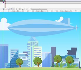 热气球在城市空中飞6秒