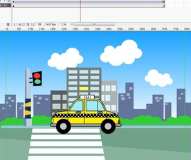 出租车城市斑马线动画3秒