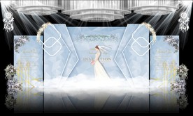 蓝色大理石主题婚礼舞台效果图