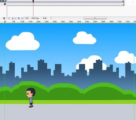 小男孩白天在路边走11秒