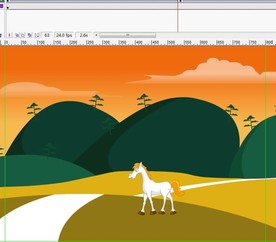 小马在夕阳黄昏下走过6秒