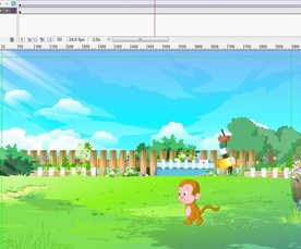 猴子在自家庭院行走6秒