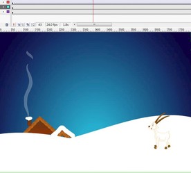 山羊在雪地上行走烟囱8秒