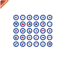 美国元素网页APP图标模板