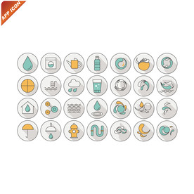 线色水自然网页APP图标模板