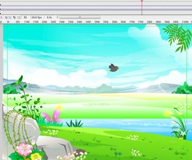 河边小鸟飞过动画6秒