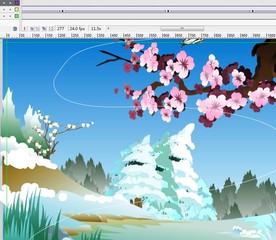 蝴蝶按S路线引导飞行12秒