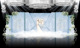 蓝色大理石主题婚礼舞台效果图