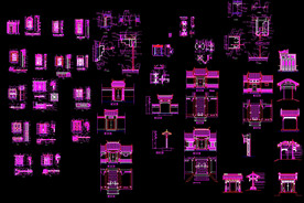 中式入口门CAD大样图