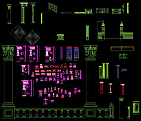 cad罗马柱子素材