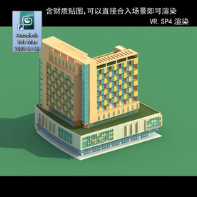 写字楼 现代办公楼 建筑模型图