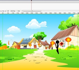 黑色火柴人经过村庄6秒