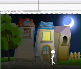 火柴人走过3个房子6秒
